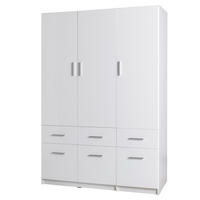 DREHTÜRENSCHRANK LUGERN 136/197,6/53,6cm 3-türig Weiß - Weiß, Holzwerkstoff (136/197.6/53.6cm) - MASSENO