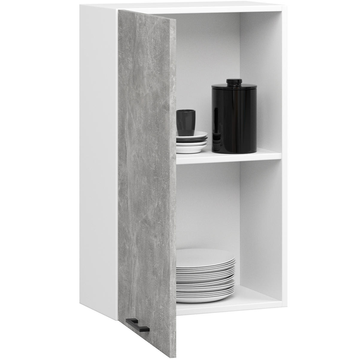 HÄNGESCHRANK Weiß, Beton 72/50/30 - Hellgrau/Weiß, Holzwerkstoff (50/72/30cm) - RAUMHIRSCH FURNITURE