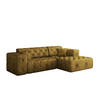 ECKSOFA L-Form Gesteppt LUX Stoff Whisper Rechts Golden - Goldfarben, Holz/Kunststoff (266/165cm) - Kaiser Möbel