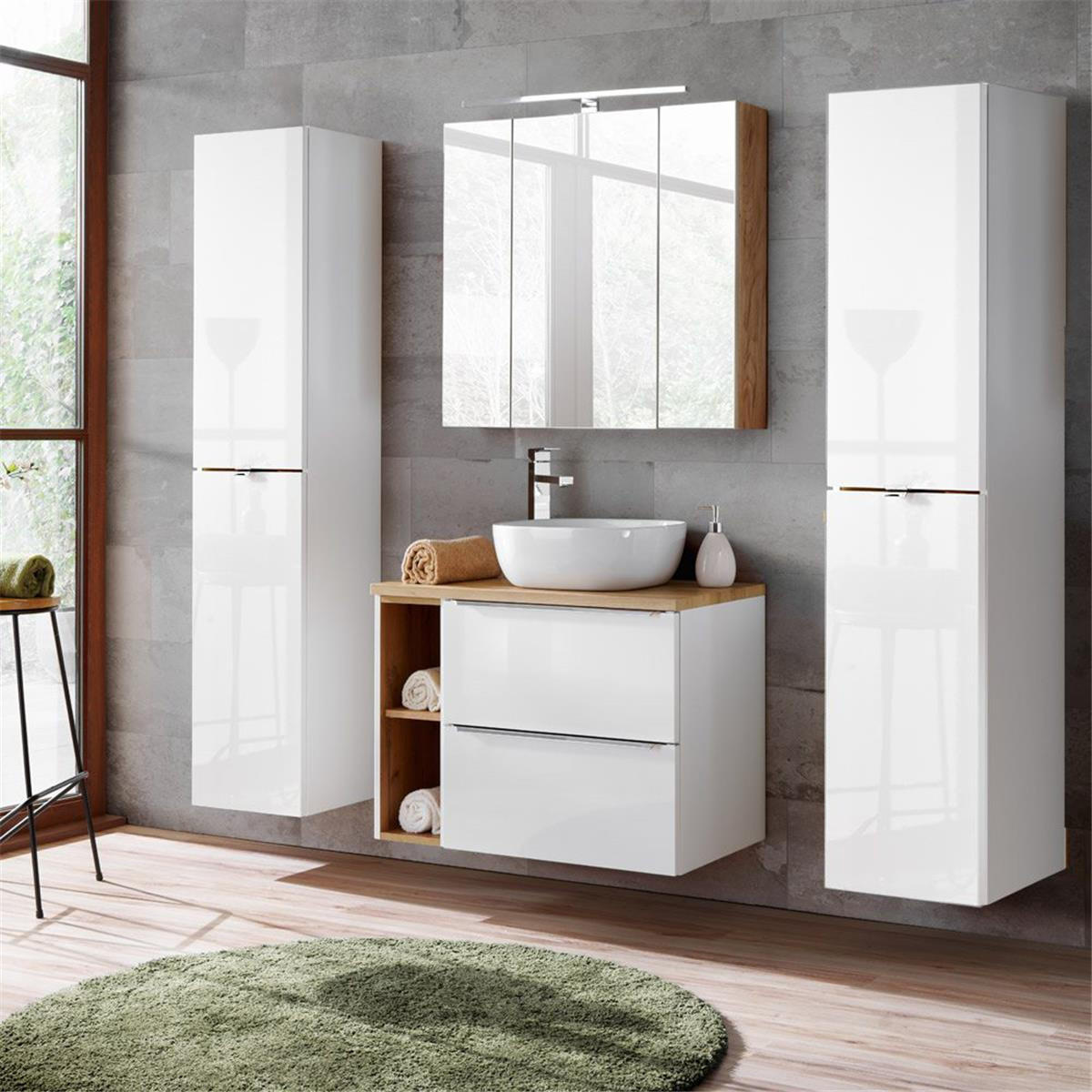 Lomado Badmöbel-Set Weiß 190x200x46 cm