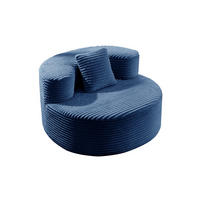 SESSEL in Cordoptik 112 x 105 x 59 cm Blau - Blau, Kunststoff (105/59/112cm) - Beauniv