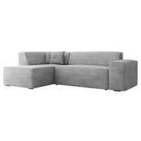 ECKSOFA Lordin Cord, Seite: Links - Schwarz/Grau, Holz/Textil (267/205cm) - MIRJAN24