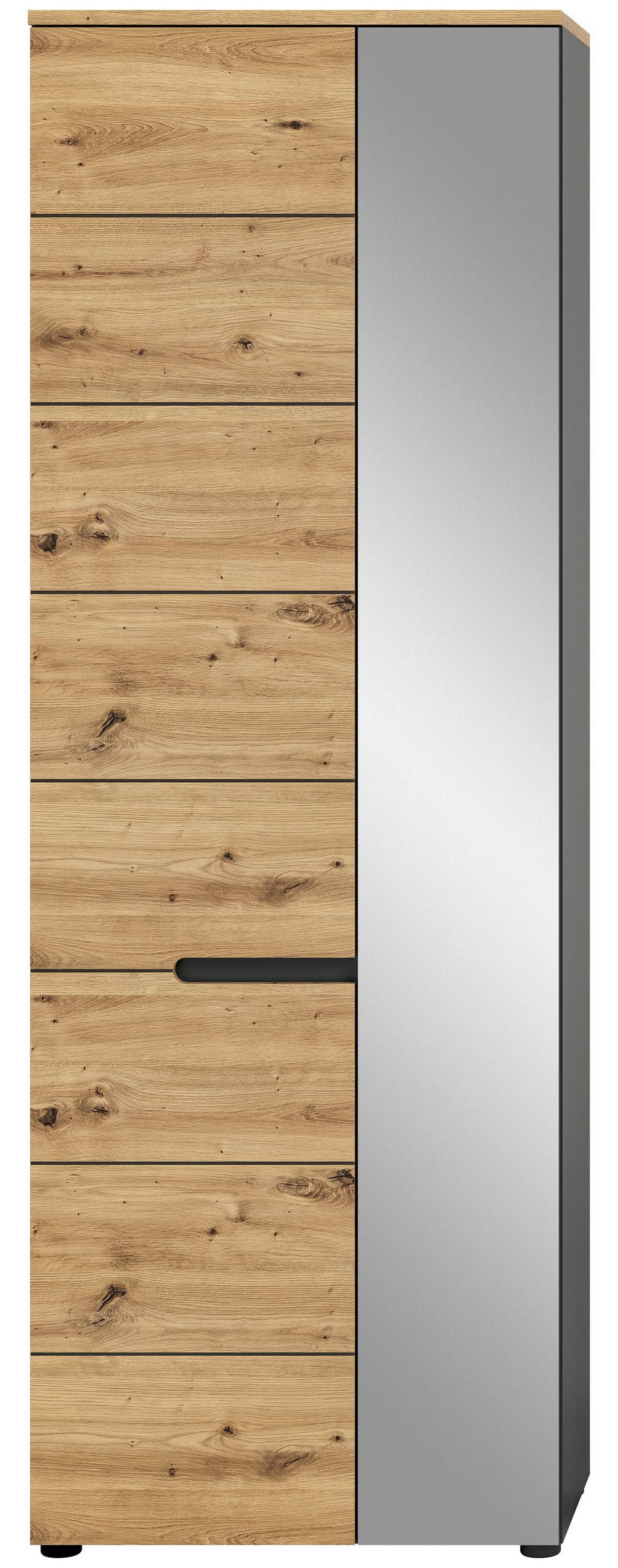 GARDEROBENSCHRANK Canu Garderobe in Basalt grau Nb. und Artisan Nb. B/H/T: 65x190x37 cm - Grau, Holzwerkstoff (65/190/37cm)