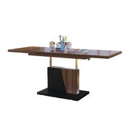 COUCHTISCH rechteckig Nussbaum Schwarz ausziehbar höhenverstellbar - Nussbaumfarben/Schwarz, Holzwerkstoff (70/120/60cm) - designimpex