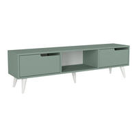 FERNSEHSCHRANK Kullila - Eichefarben/Grün, Holzwerkstoff (35/40/160cm) - [en.casa]
