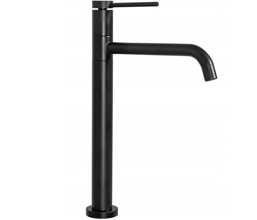 WASCHBECKENARMATUR Rea Lugano Slim Black High - Schwarz, Metall (5/34/23cm) - REA