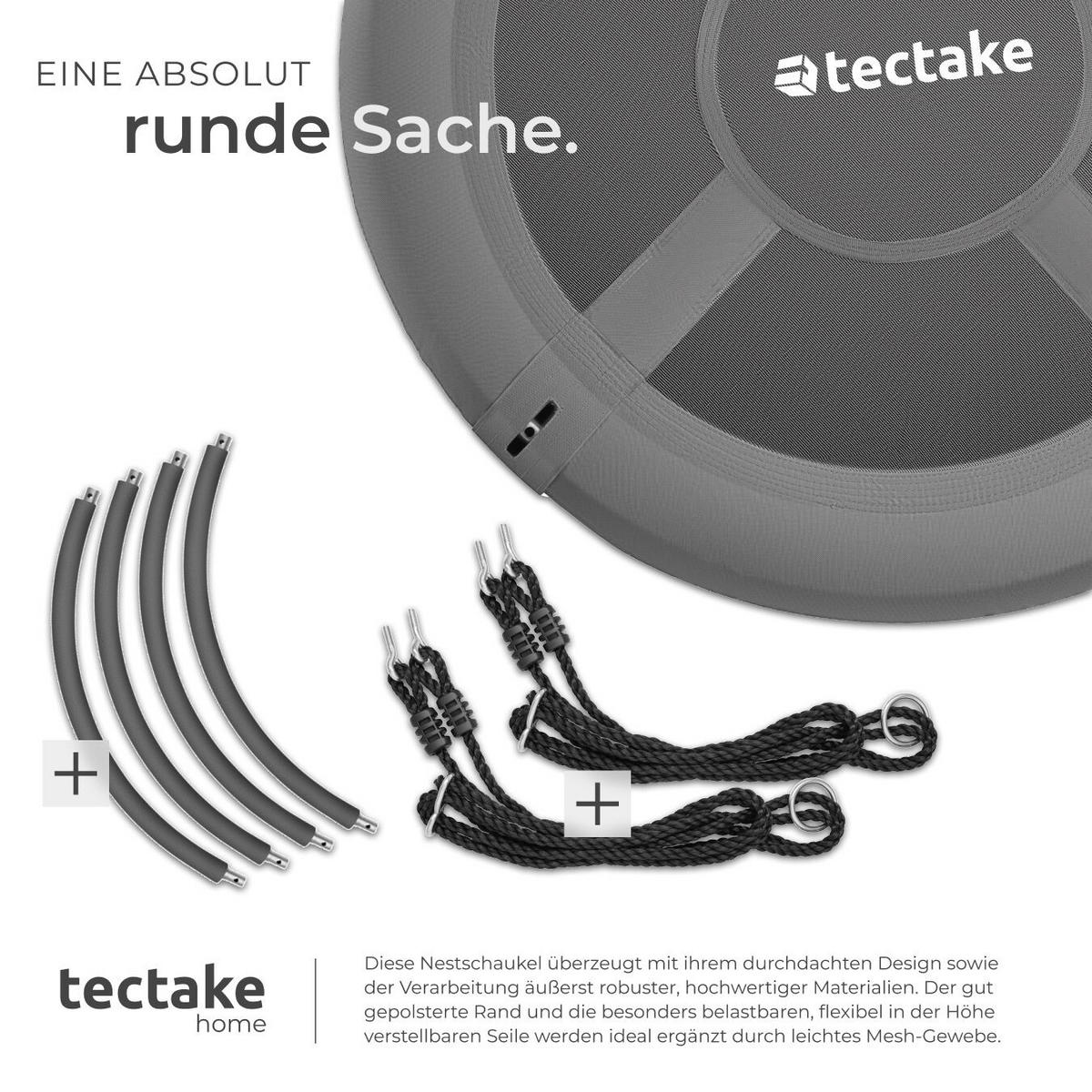NESTSCHAUKEL Swayer,Textilene-Bespannung,grau/schwarz - Schwarz/Grau, Kunststoff (100/100cm) - tectake