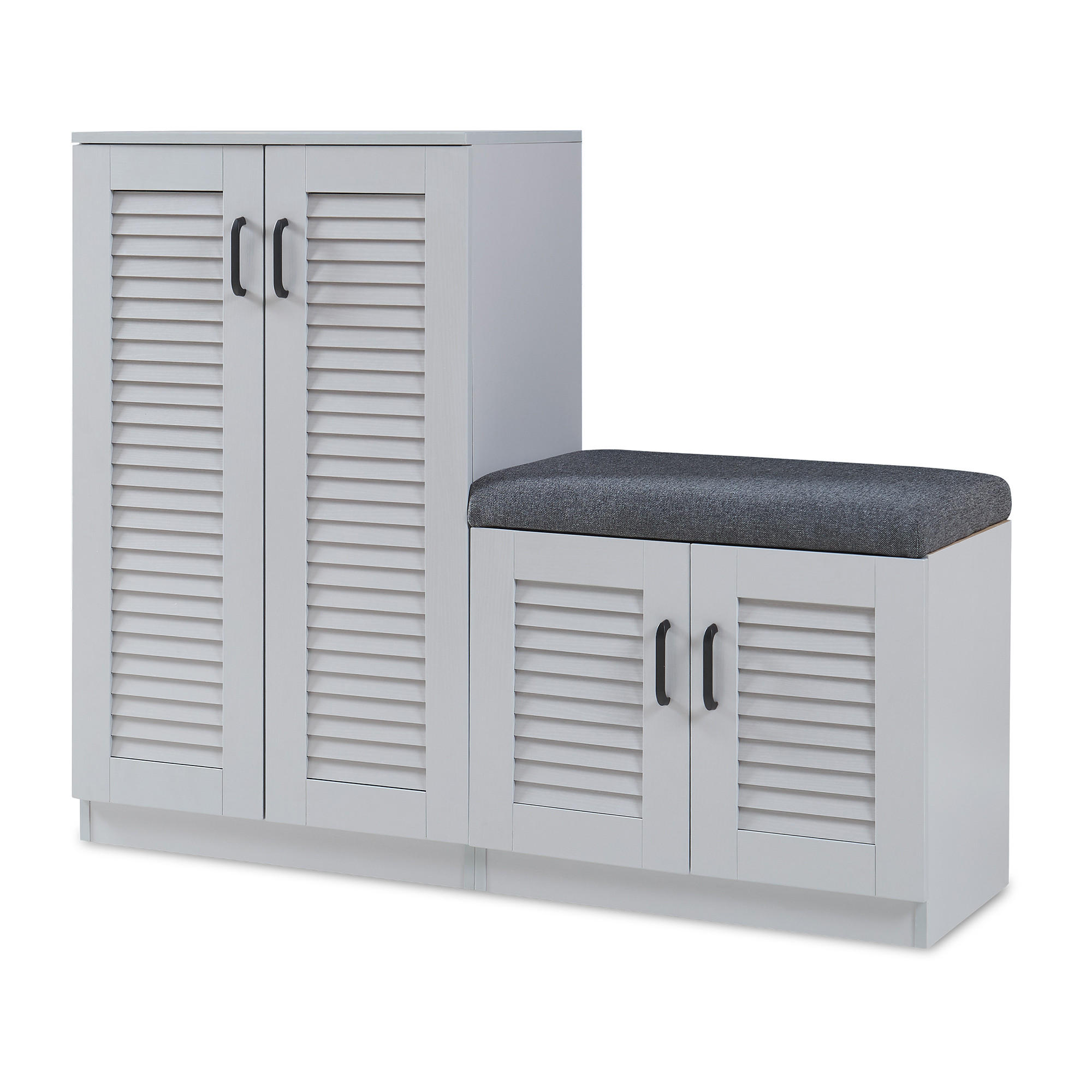 [en.casa] Schuhschrank Grau 120x97x36 cm