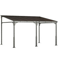 ANBAUPAVILLON Metall Polycarbonat Braun - Braun, Metall (300/260/400cm) - Outsunny