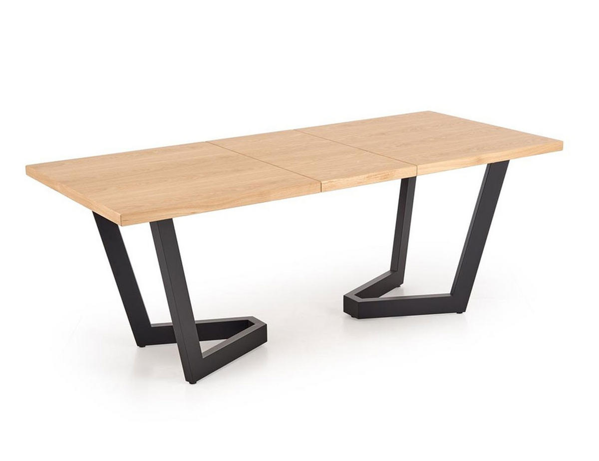 ESSTISCH Massive Eiche Natur / schwarz 250 / 90 / 77cm - Eichefarben/Schwarz, Holz/Holzwerkstoff (90/250/77cm) - Feldmann-Wohnen