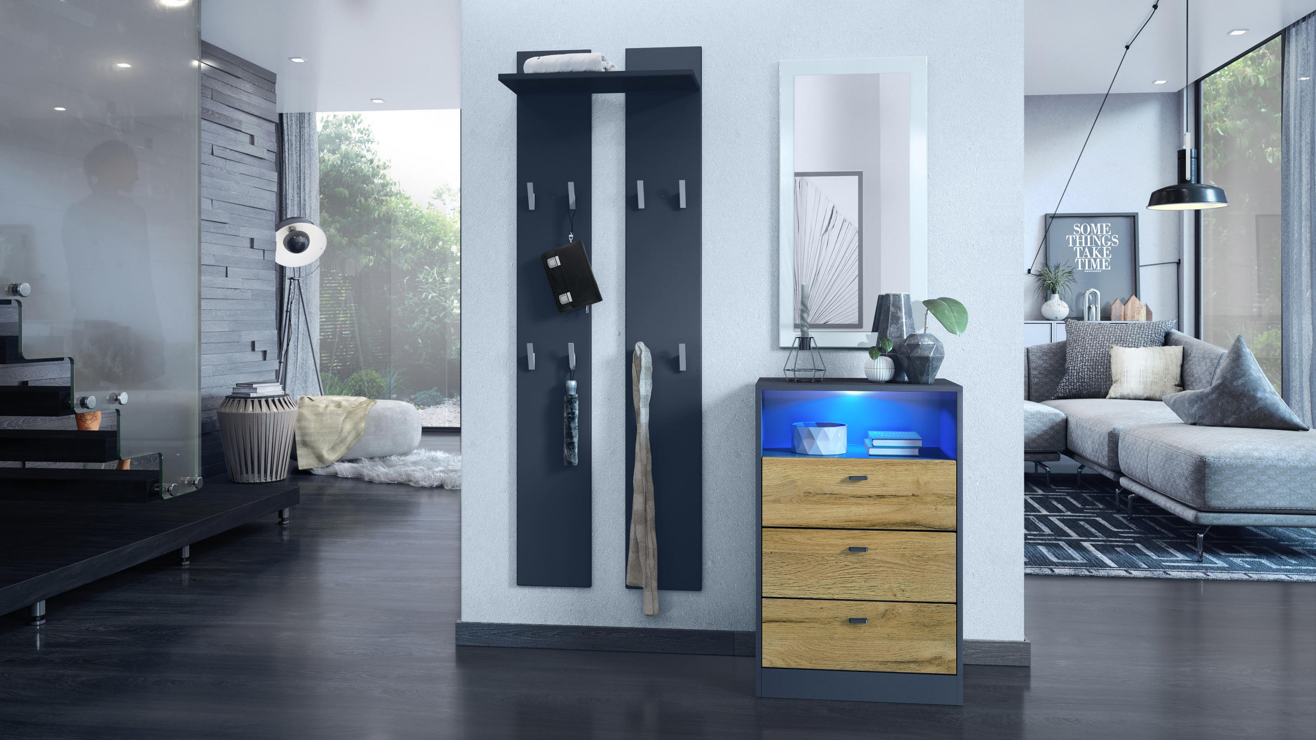 KOMMODE Pino Fronten in Eiche Natur - Eichefarben, Holzwerkstoff (56/86.5/36cm) - Vladon