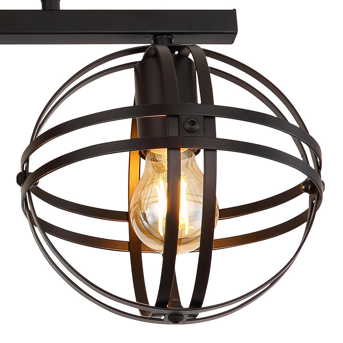 LED DECKENLEUCHTE schwarz Kugel-Form - Schwarz, Metall (70/20/32cm) - Globo Lighting