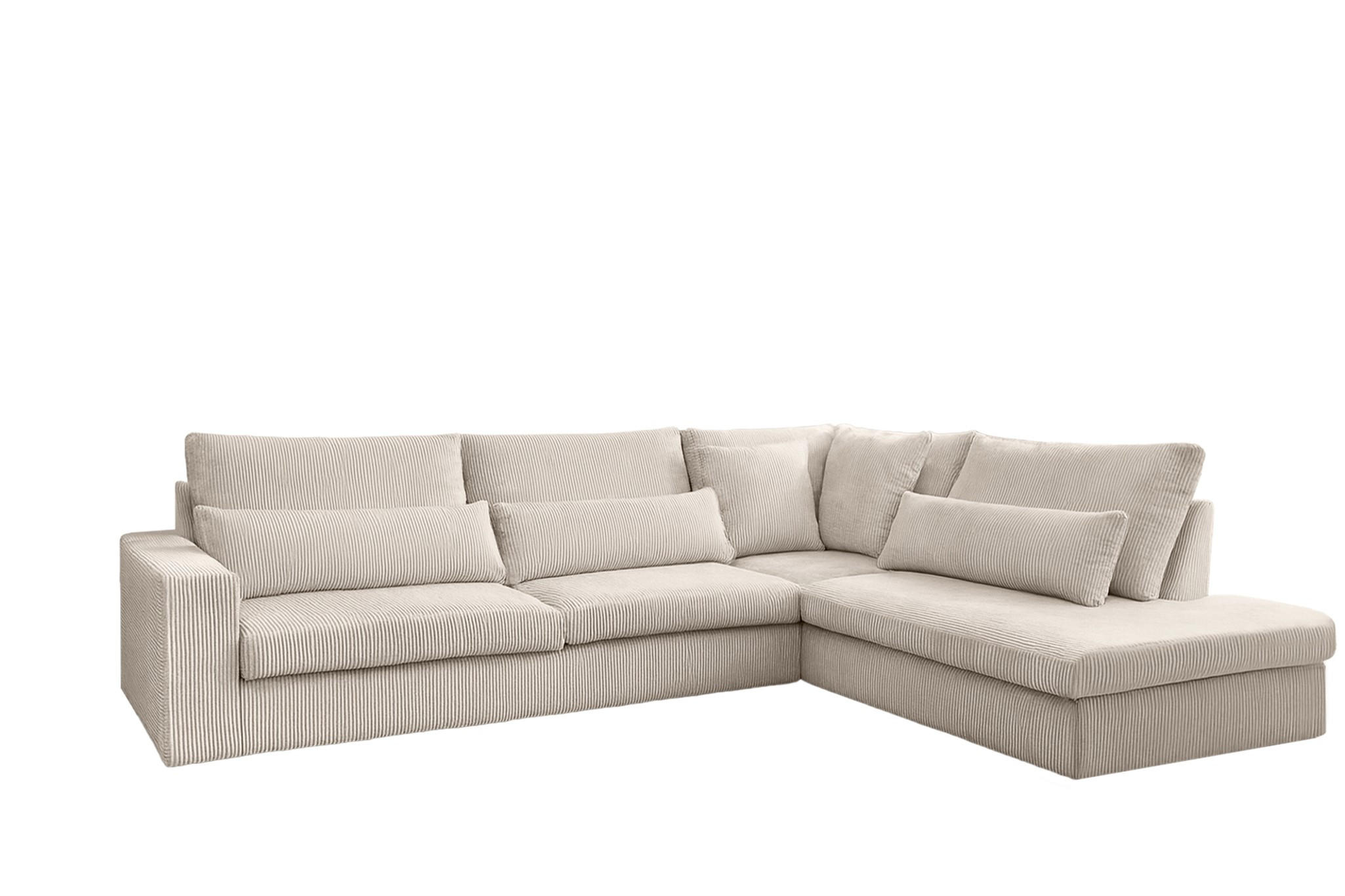 ECKSOFA Thora - Weiß, Holzwerkstoff/Textil (315/245cm) - Fun Möbel