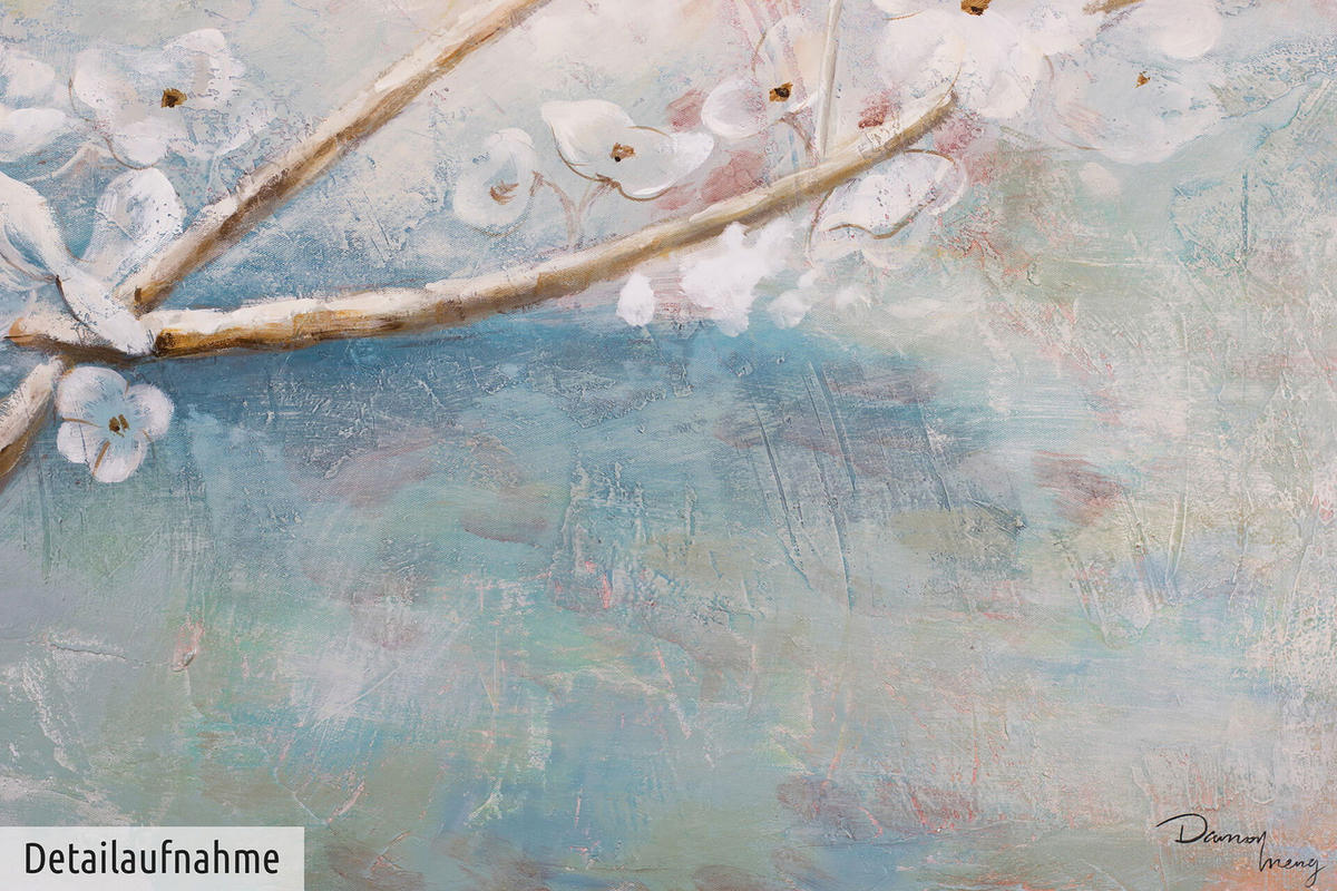 ACRYLBILD HANDGEMALT 120/90 cm - Blau, Holz/Textil (120/90cm) - KUNSTLOFT