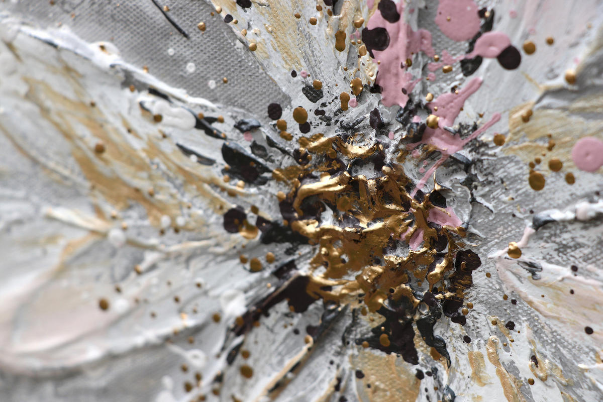 GEMÄLDE Blumenparadies auf Keilrahmen 140x70 cm - Weiß, Holz (140/70cm) - YS-art gallery