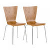 BESUCHERSTUHL 2er Set Holz eiche - Eichefarben, Holz/Metall (43/84/50cm) - CLP