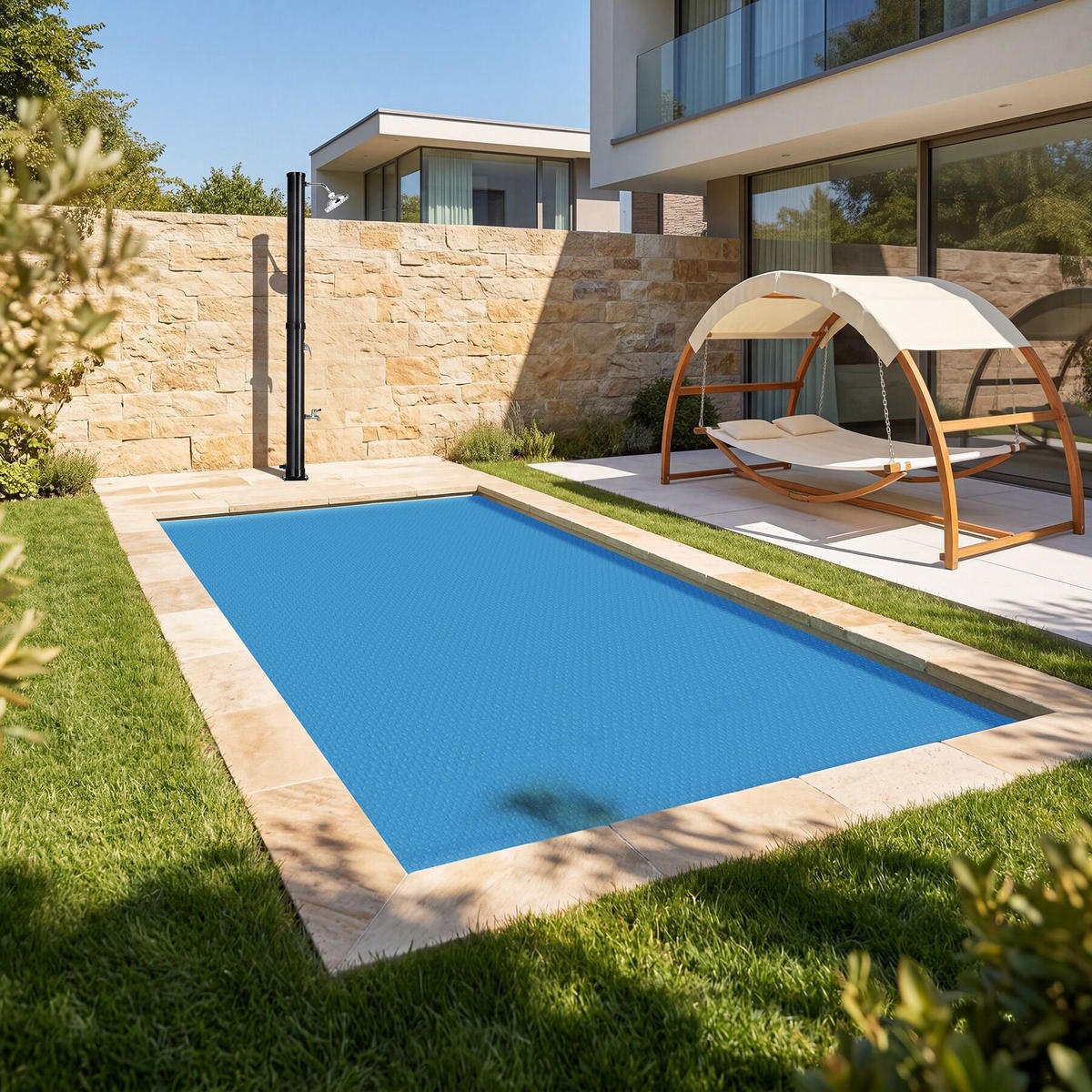 POOL-SOLARFOLIE , 200 x 300 cm, blau - Blau, Kunststoff (300/200cm) - tectake