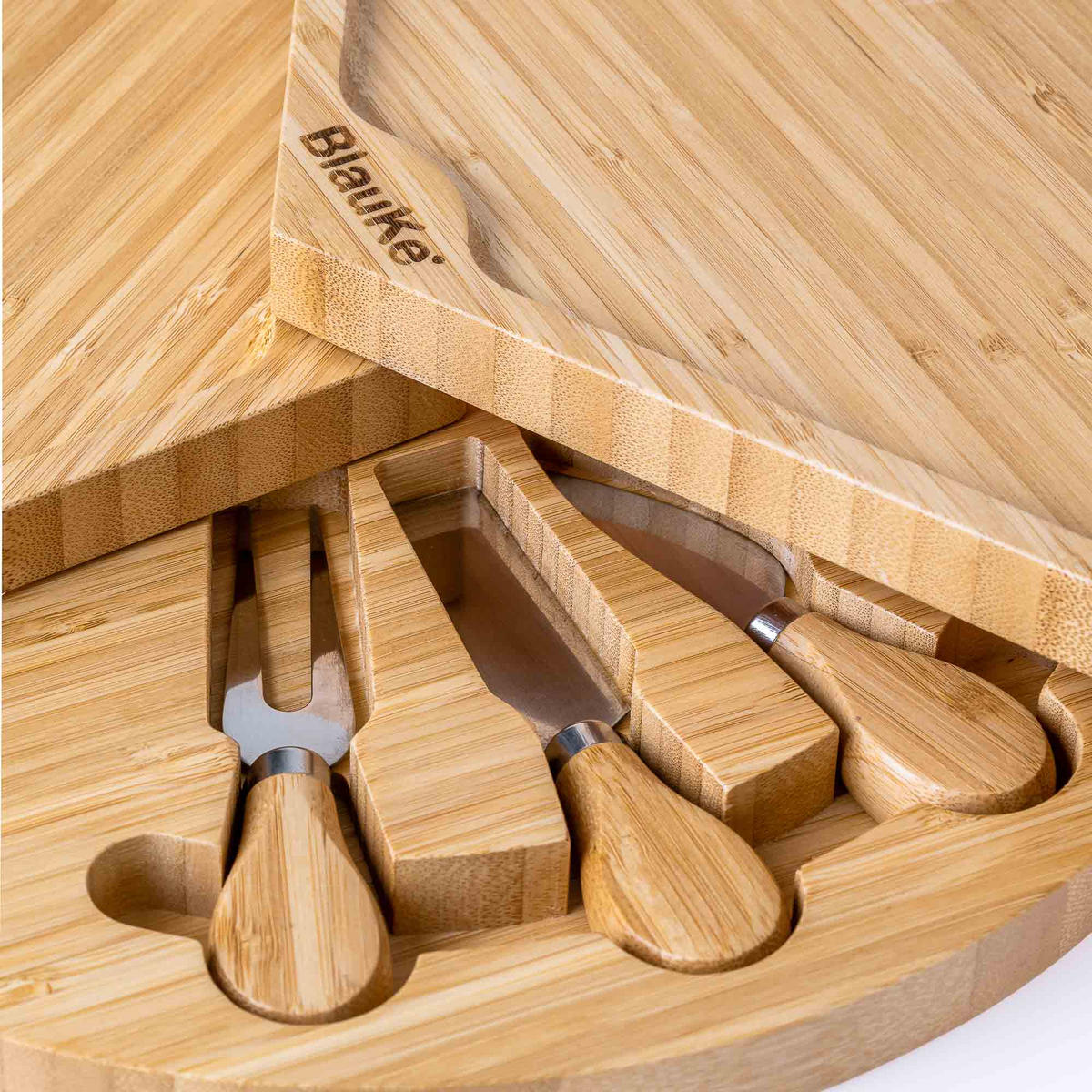 KÄSEBRETT mit Käsemesser Set 37cm - Beige, Holz (21/34.7cm) - BlauKe