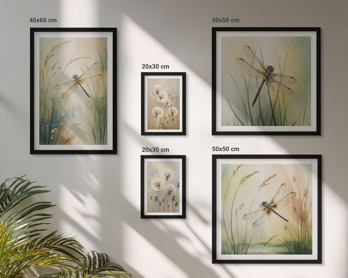 BILDER SET 5er Set - 50x50 cm & 20x30 cm & 40x60 cm Schwarzer Rahmen - Strandbretter, Surfboote, Vögel - Schwarz, Kunststoff (40/60cm) - TULUP