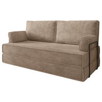 BETTSOFA SILAR aus Schaumstoff Cordstoff Beige Schlaffunktion - Beige, Textil (170/86/80cm) - MASSENO