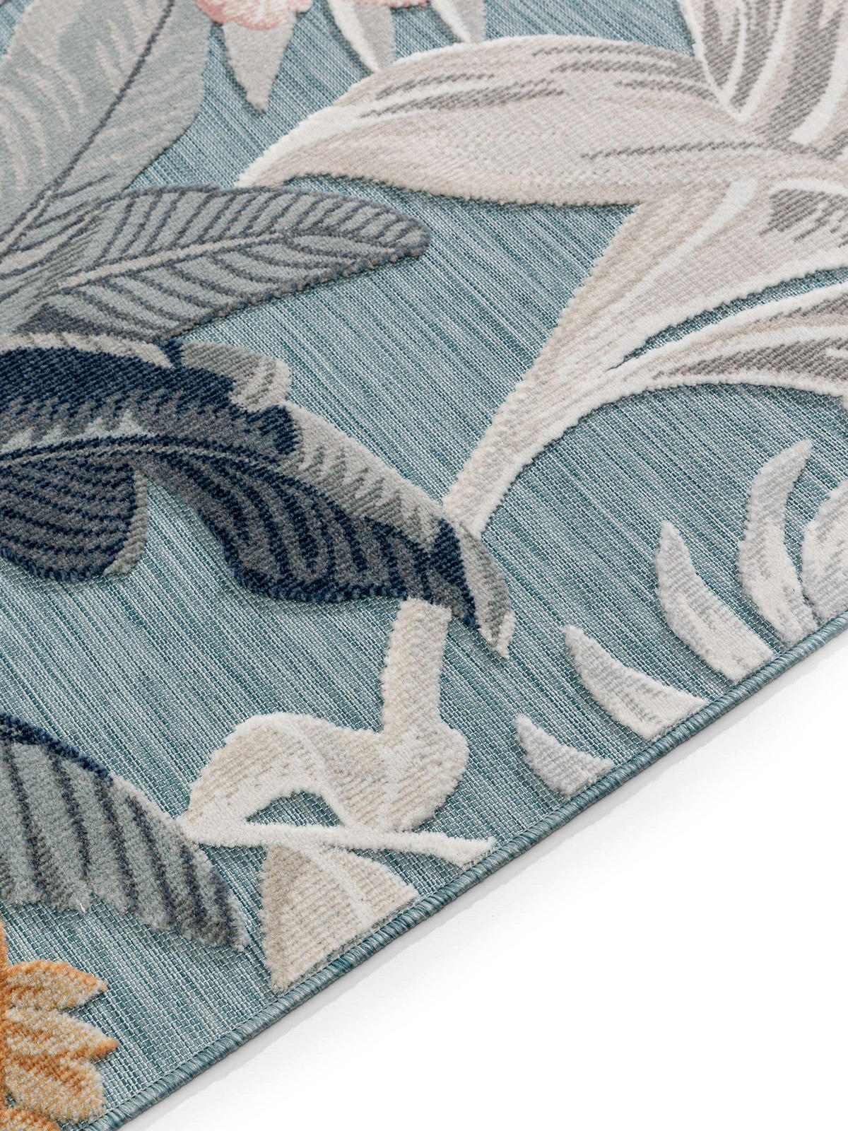 Outdoorteppich Flora Multicolor 320x420 cm - Creme/Hellblau, Kunststoff (320/420cm) - benuta