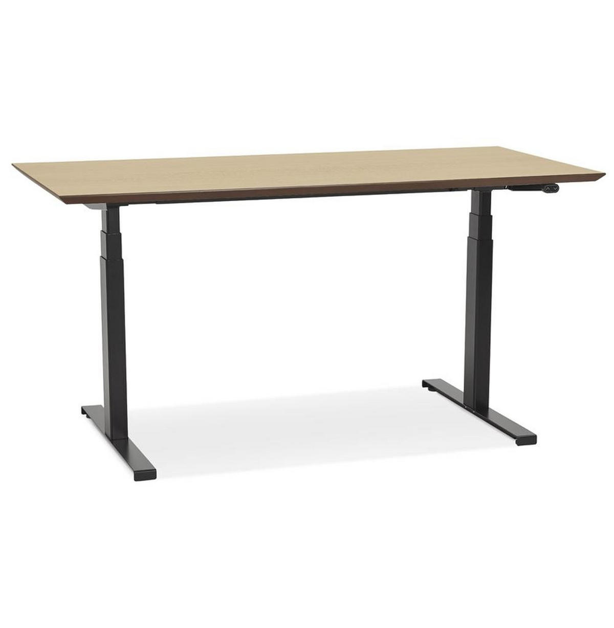 SCHREIBTISCH Höhenverstellbar Elektrisch Ergonomisch SIVANO, Beige-Schwarz 150x70x128 cm - Beige/Schwarz, Holzwerkstoff/Metall (70/150/128cm) - KADIMA DESIGN