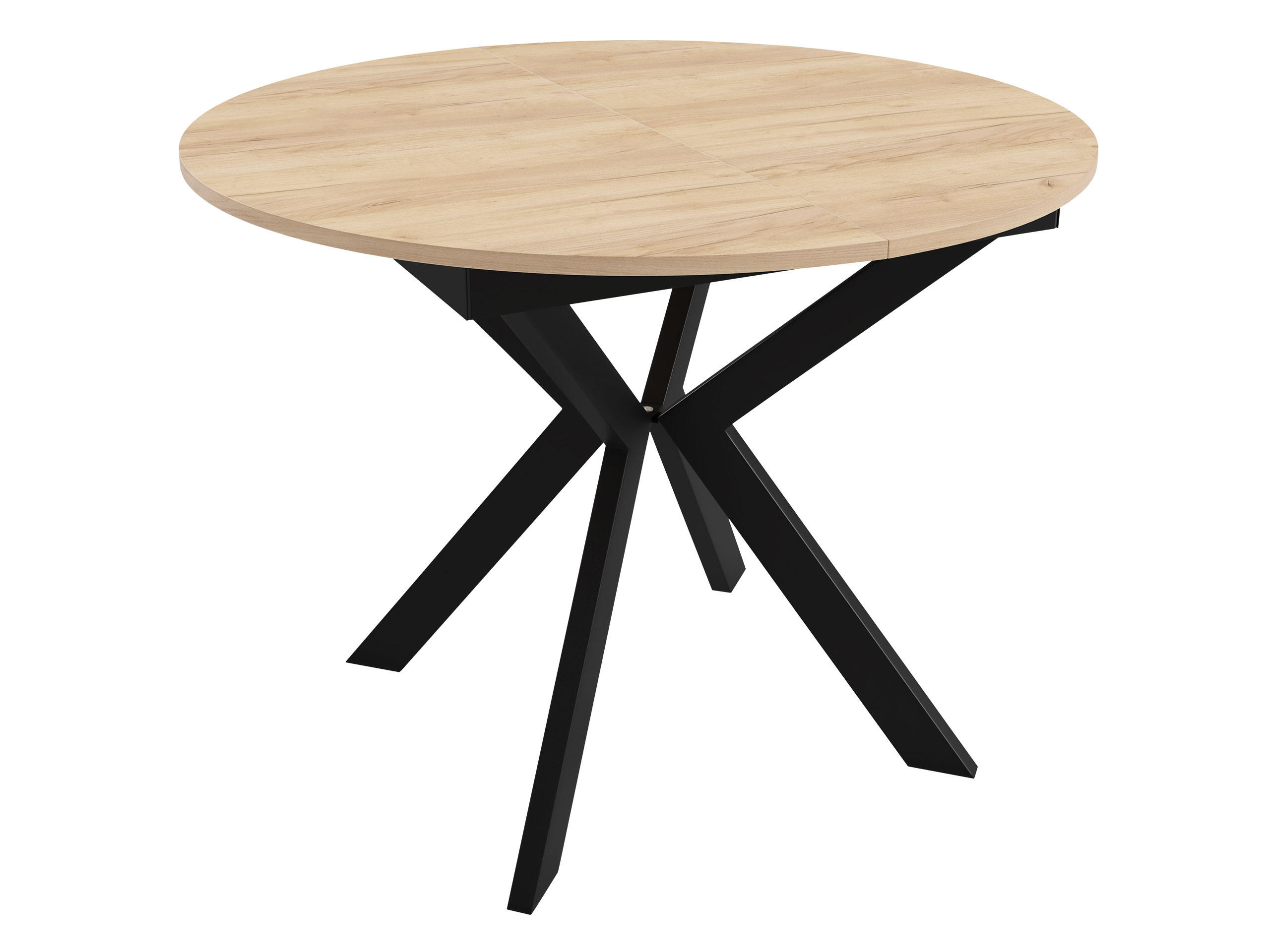 TISCH Leia 100 Ausziehbar - Eichefarben/Schwarz, Holzwerkstoff/Metall (100/100/76cm) - MIRJAN24