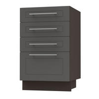 SCHUBLADENUNTERSCHRANK Kvantum D4A/40 Graphit Matt / Lava Matt 40 / 50 / 82cm - Dunkelgrau/Graphitfarben, Holz/Holzwerkstoff (40/82/50cm) - Feldmann-Wohnen