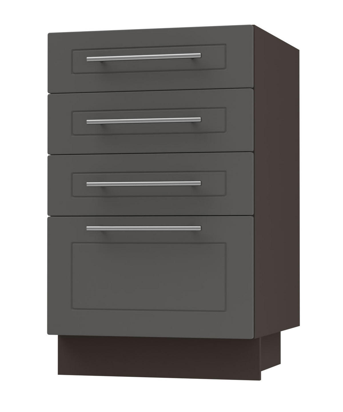 SCHUBLADENUNTERSCHRANK Kvantum D4A/40 Graphit Matt / Lava Matt 40 / 50 / 82cm - Dunkelgrau/Graphitfarben, Holz/Holzwerkstoff (40/82/50cm) - Feldmann-Wohnen
