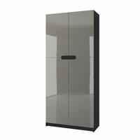 BÜROSCHRANK Logan Fronten in Grau Hochglanz - Grau, Holzwerkstoff (82/184/37cm) - Vladon
