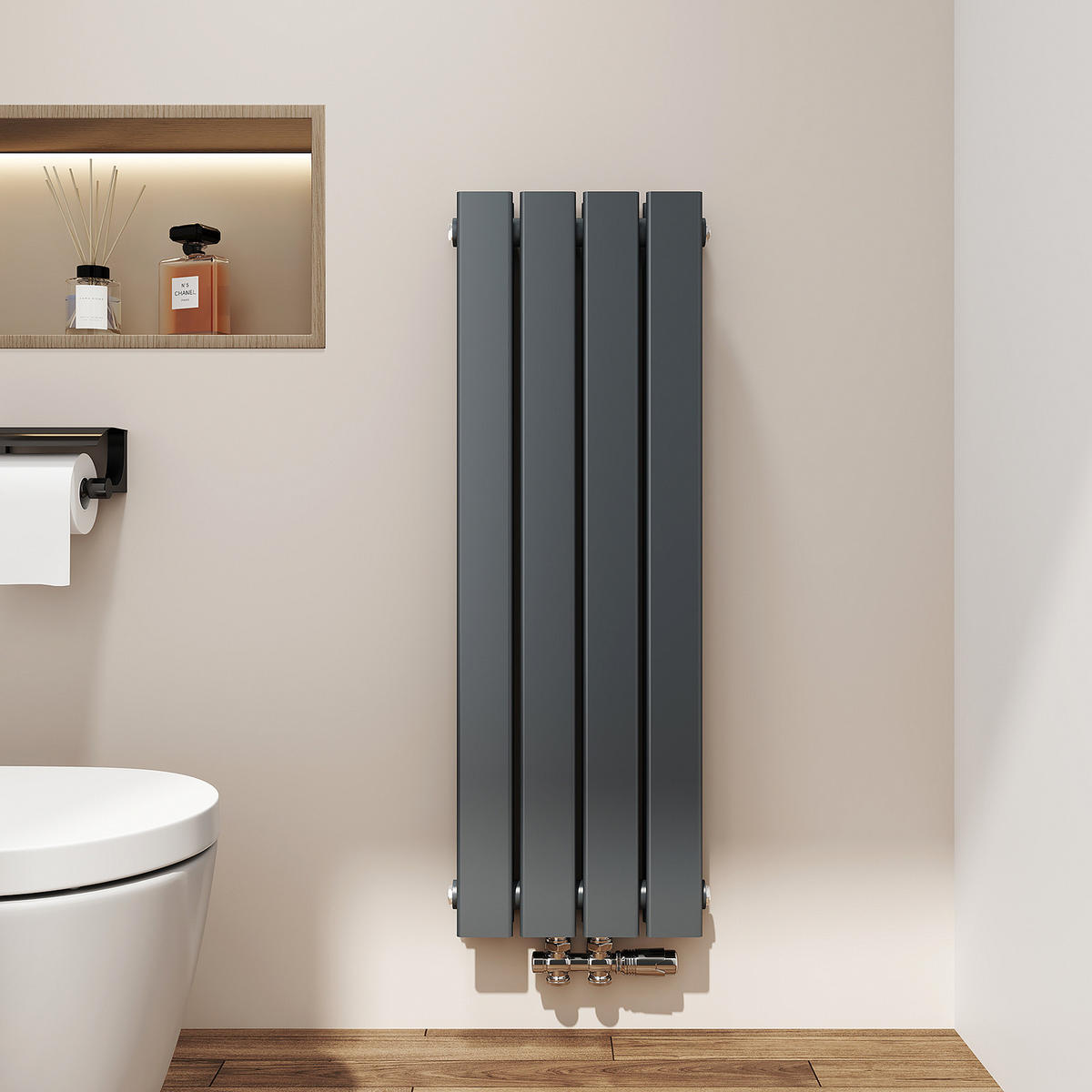 HEIZKÖRPER Flachheizkörper Anthrazit 90/30/6,3 cm - Anthrazit, Metall (30/90/6.3cm) - EMKE