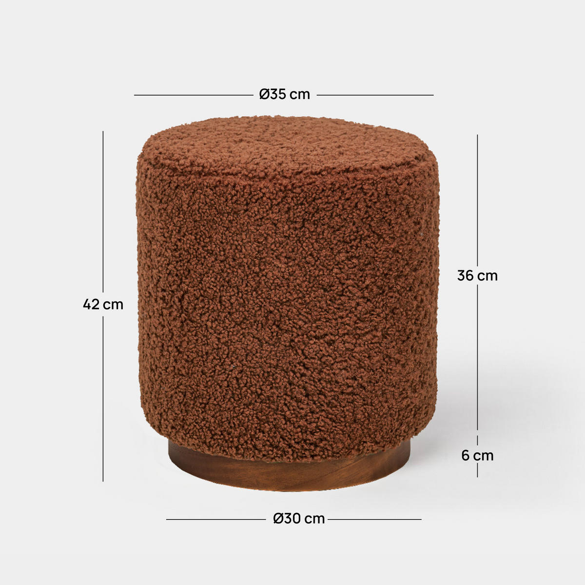 POUF Arles Terrakotta / Orange 35 cm x 42 cm - Terracotta, Textil (35/42/35cm) - Klast Home