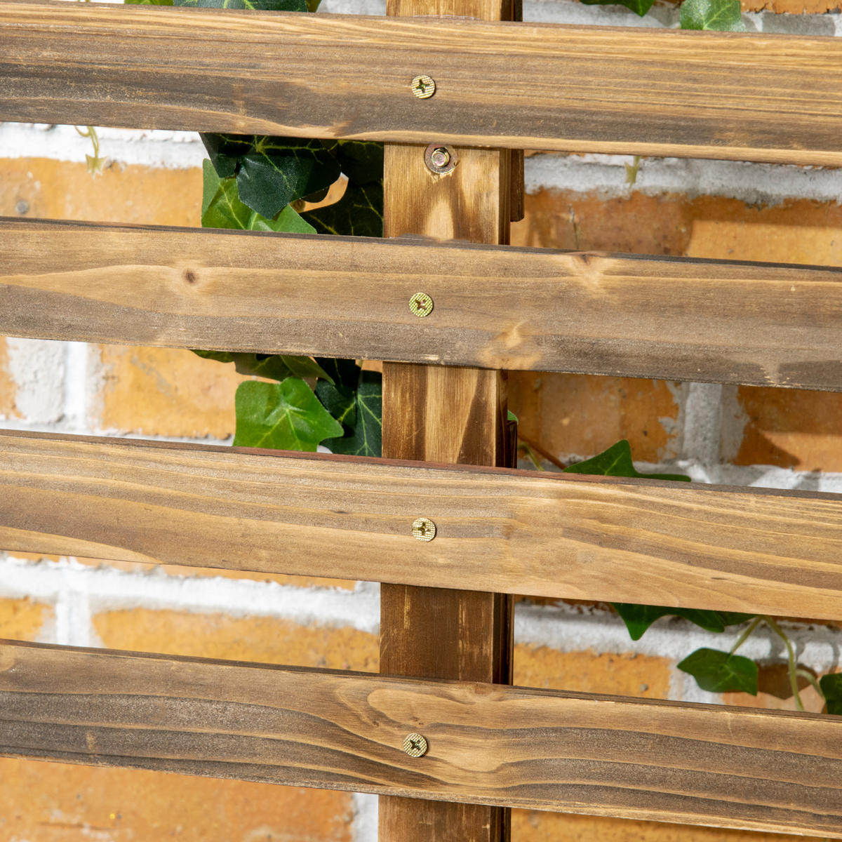 HOCHBEET DE-05276 Mit Rankhilfe & Rollen Schwarz/Braun - Naturfarben, Holz (65/147/31cm) - ComfortXL