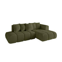 ECKSOFA Ottomane Rechts CLOUD-L-v1 280x185x90 Grün Bouclé - Grün, Holzwerkstoff/Kunststoff (185/280cm) - ALTDECOR