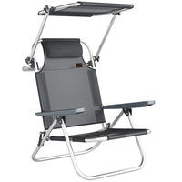 SONNENLIEGE Aluminium Mesh Dunkelgrau - Dunkelgrau/Silberfarben, Textil/Metall (62/79/68cm) - Outsunny