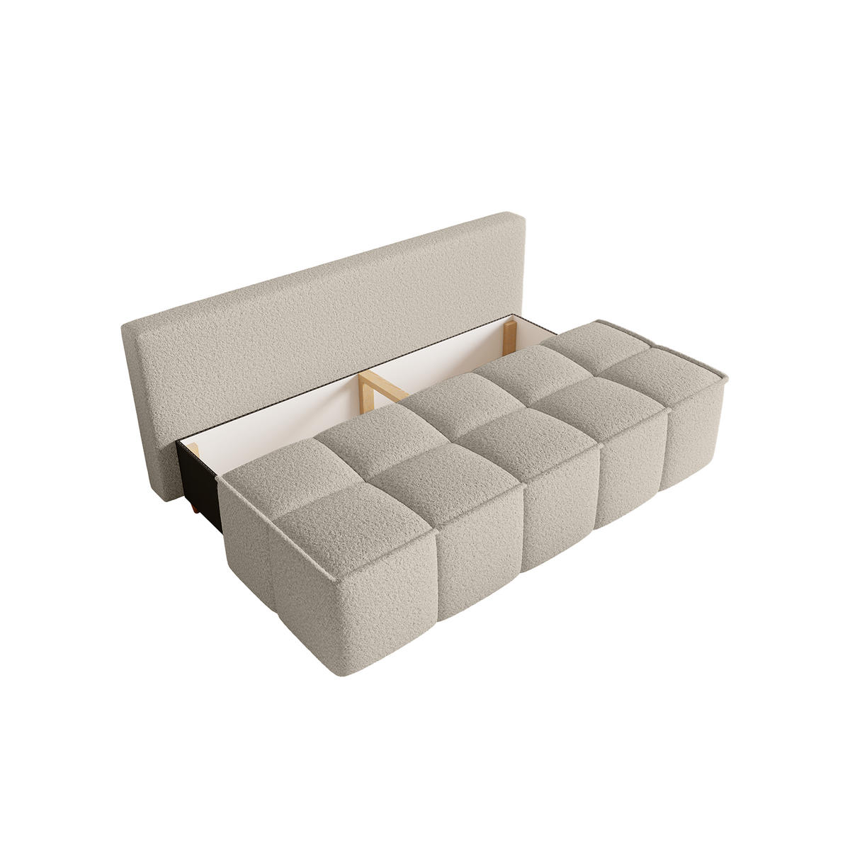 SOFA Miia mit Schlaffunktion, Beige - Beige, Textil (196/90/85cm) - Fedve