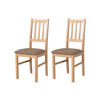 STUHL Bos 4 (2er Set) - Bronzefarben/Sonoma Eiche, Holz (43/94/40cm) - Leaf Design