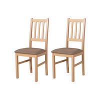 STUHL Bos 4 (2er Set) - Bronzefarben/Sonoma Eiche, Holz (43/94/40cm) - Leaf Design