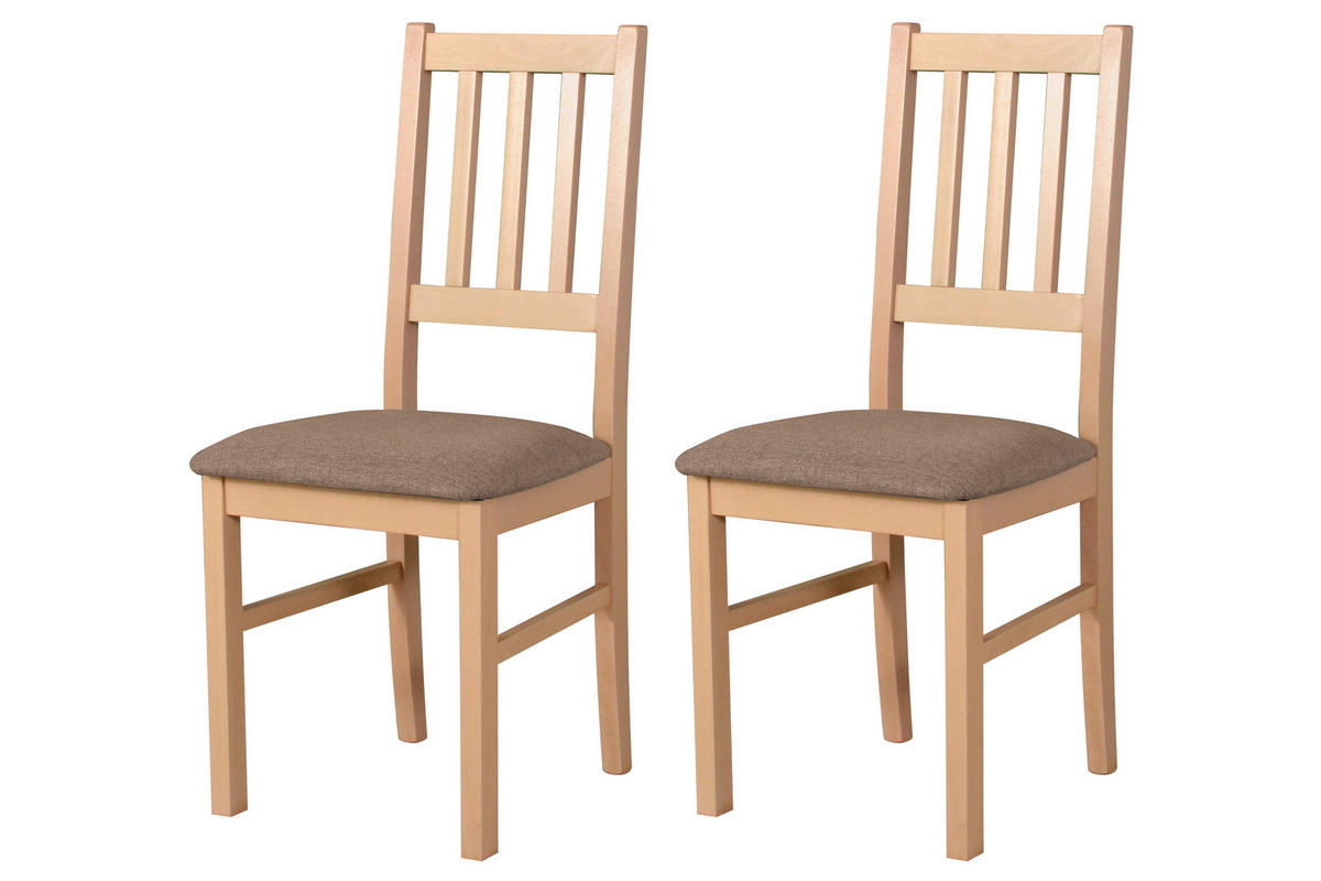 STUHL Bos 4 (2er Set) - Bronzefarben/Sonoma Eiche, Holz (43/94/40cm) - Leaf Design