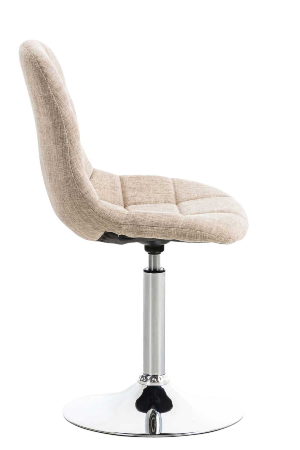 DREHSTUHL 2er Set Stoff creme - Chromfarben/Creme, Textil/Metall (48/84/52cm) - CLP