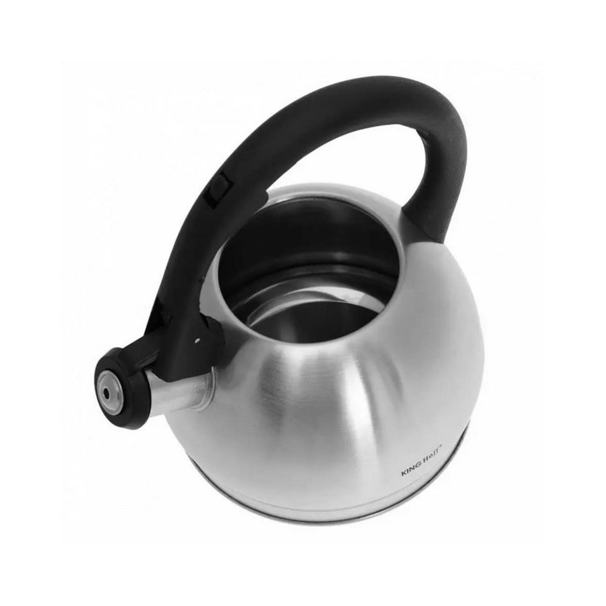 WASSERKESSEL mit Pfeife 1,8l 7741 - Silberfarben, Metall (16.5cm) - Kinghoff 