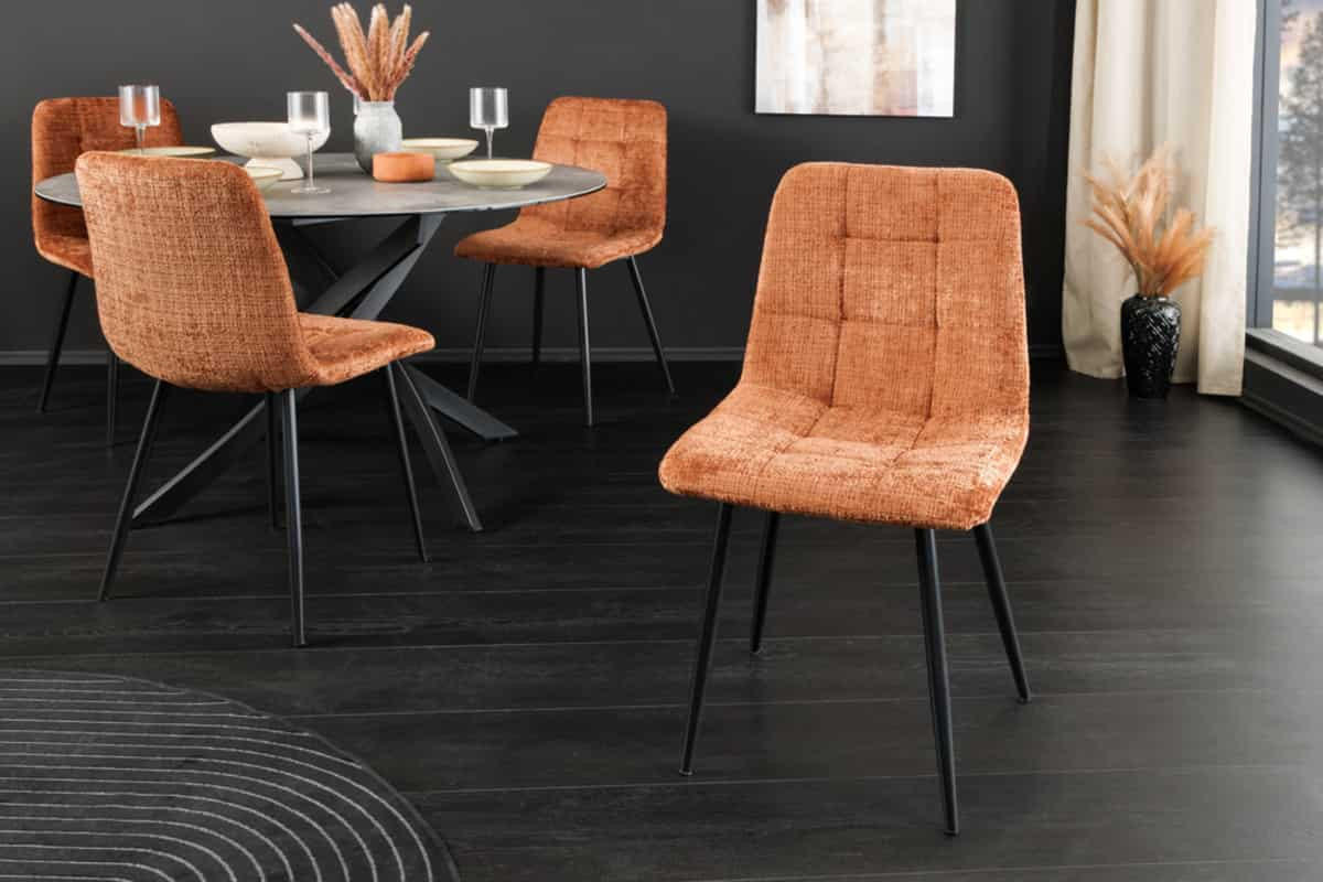 STUHL TRES CHIC Chenille Braun 90 cm - Schwarz/Braun, Kunststoff/Textil (54/88/44cm) - riess-ambiente