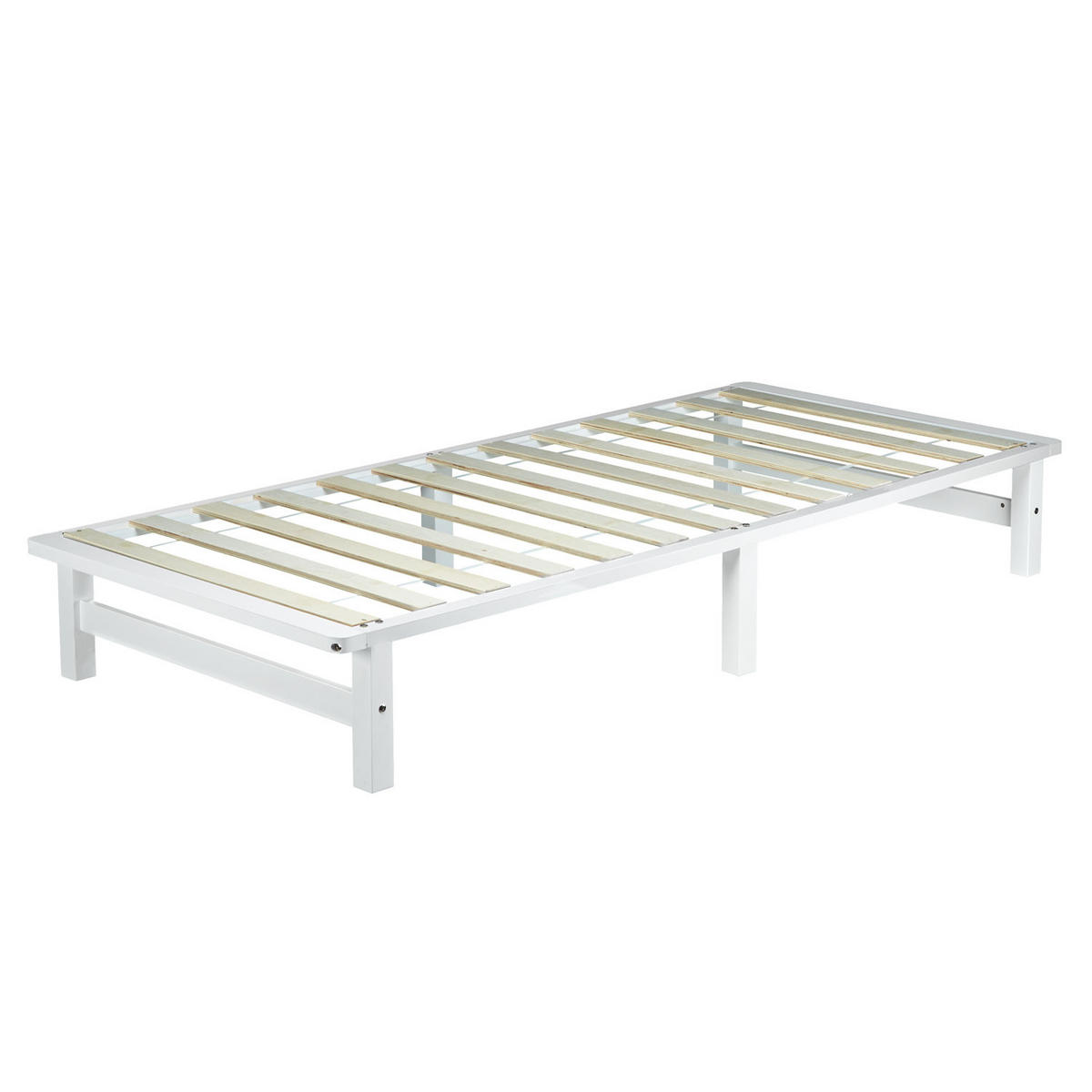 HOLZBETT Palettenbett 90/200 cm weiß - Weiß, Holz (90/200cm) - Homestyle4u