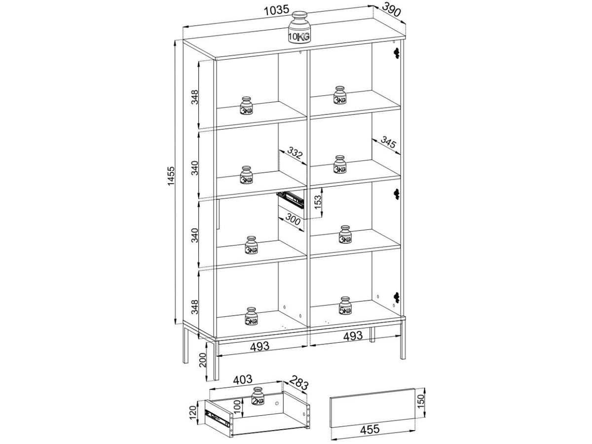 VITRINE Kaschmir 104/166/39 cm Deo - Kaschmir/Champagner, Naturmaterialien/Glas (104/166/39cm) - Graingold