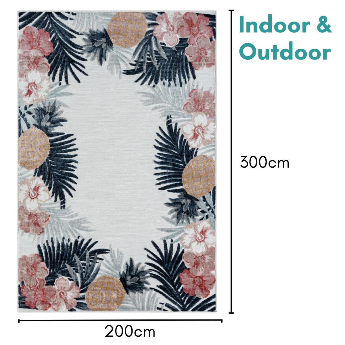 OUTDOORTEPPICH Heather Altrosa,Dunkelblau,Currygelb 200/300 cm - Altrosa, Textil (200/300cm) - My-Rug