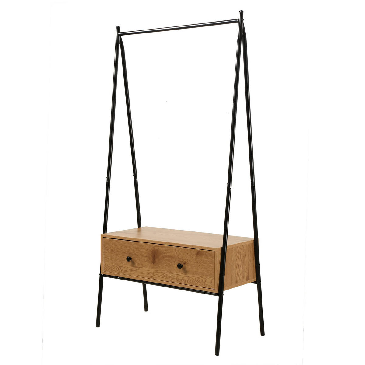 GARDEROBENSTÄNDER mit 1 Schublade in Eiche-Dekor H170cm - Eichefarben, Holzwerkstoff (39/170/46cm) - Calicosy