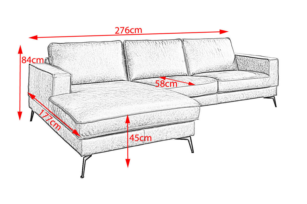 ECKSOFA BLOOM Taupe Leder - Taupe/Schwarz, Leder (276/177cm) - KAWOLA
