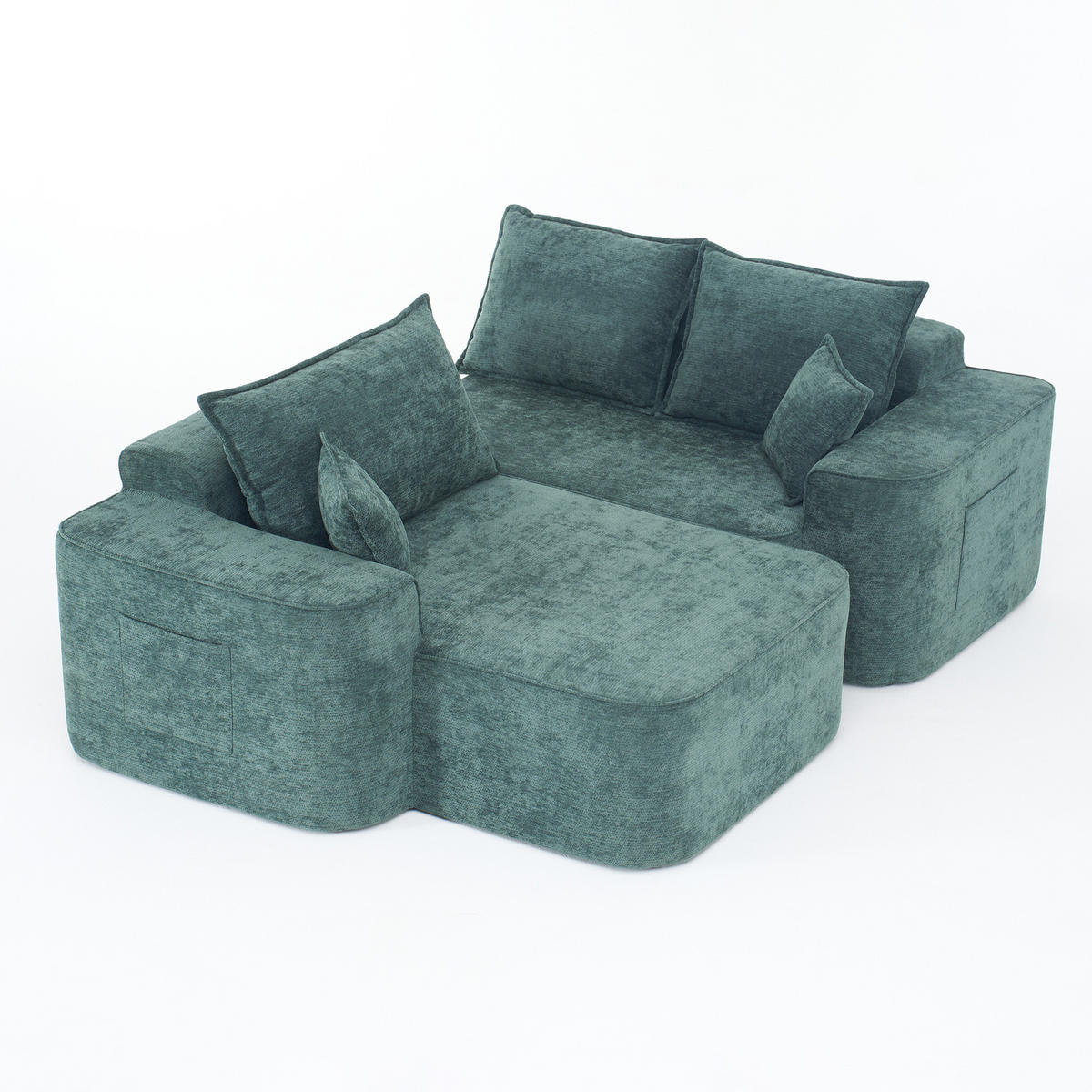 ECKSOFA 262/144/65 cm Grün mit Aufbewahrungsbeutel - Grün, Textil (262/144cm) - Oxeza