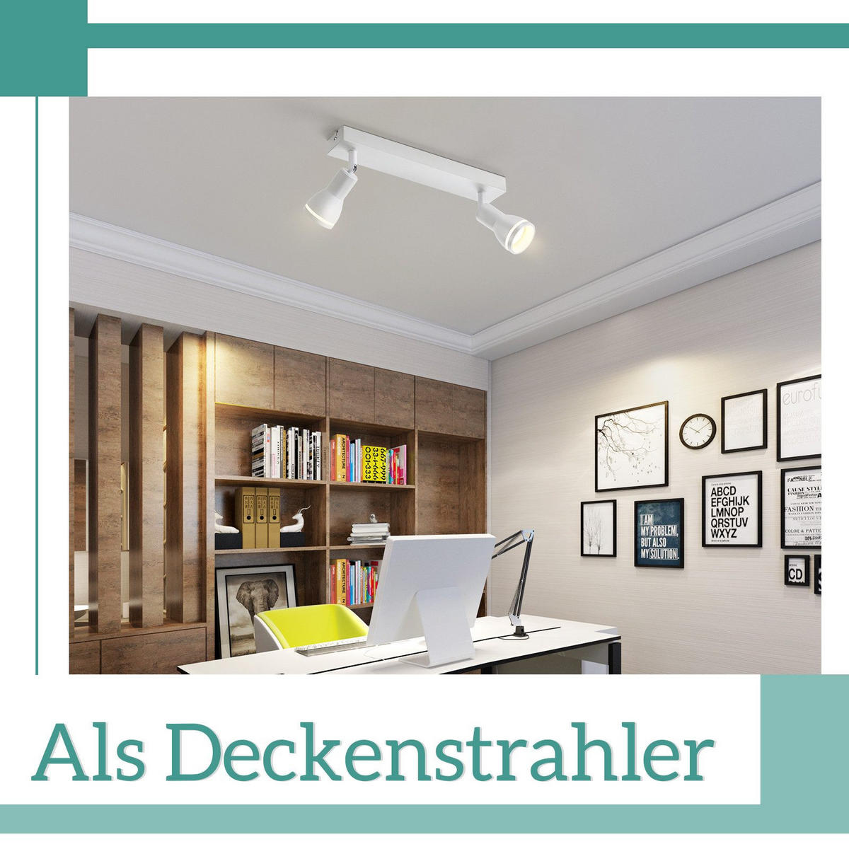 STRAHLER Homburg 2-flammig 30/5/15.7 cm - Weiß, Metall (30/5/15.7cm) - Nettlife