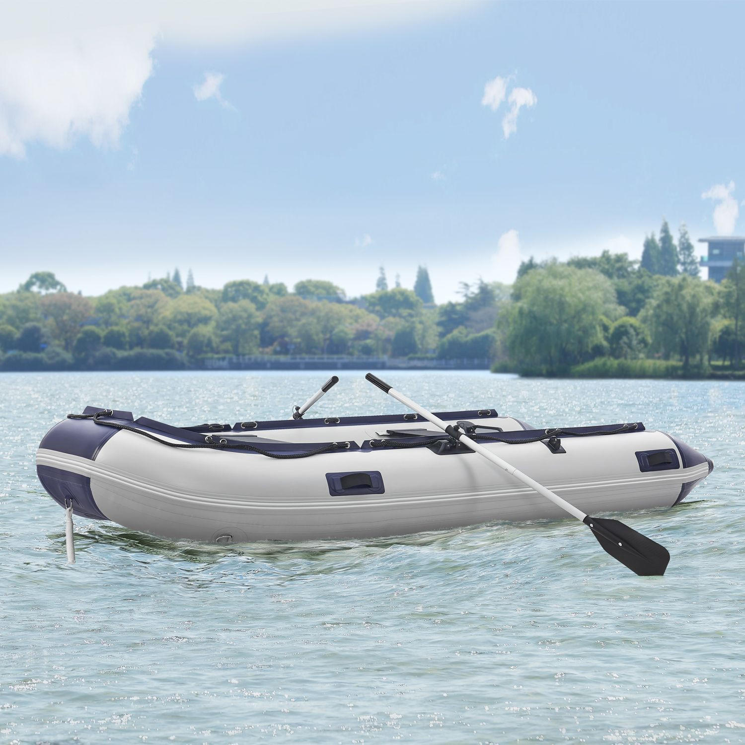 SCHLAUCHBOOT Paddelboot 3,20 m inkl. Tasche & Reparaturset - Grau, Kunststoff (320/155/70cm) - Artsport
